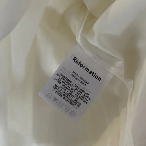 Reformation Lissa Cotton Midi Dress White Ivory Removable Strap | US 2 UK 6 - Picture 11 of 14